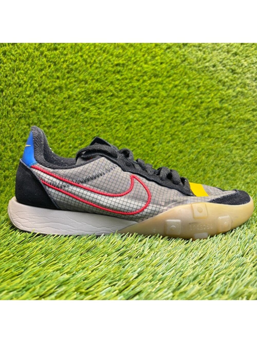 Nike Waffle Racer 2X Womens Size 9.5 Gray Black Athletic Running Shoes Sneakers